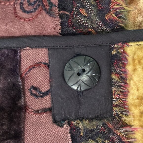 Coldwater Creek Vest Women L Ruffle Patchwork Textured Artsy Festival Indie Boho - Picture 8 of 10